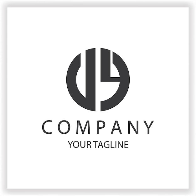VY UY Logo monogram simple and modern circle black colour design template vector