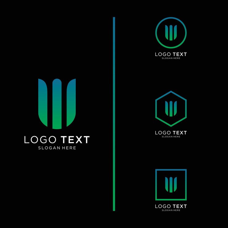 W harfi logo simge tasarım şablonu öğeleri
