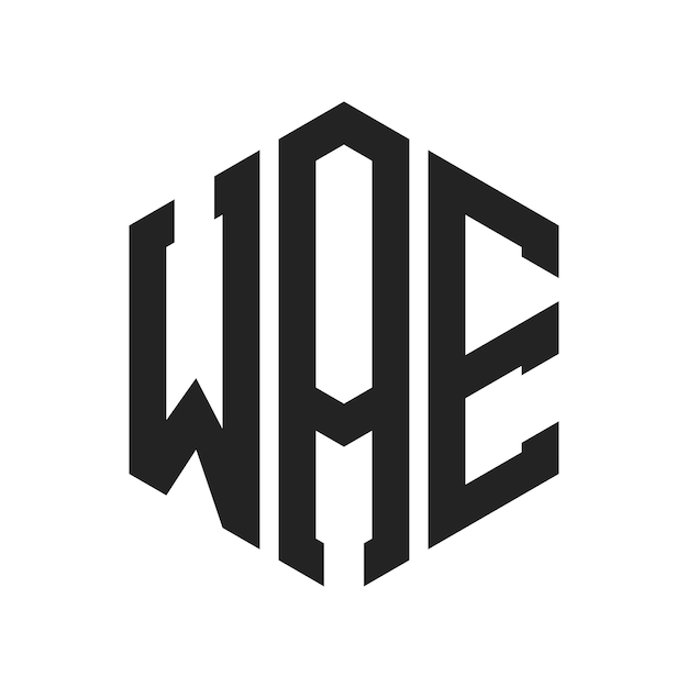 WAE Logo Design Initial Letter WAE Monogram Logo using Hexagon shape
