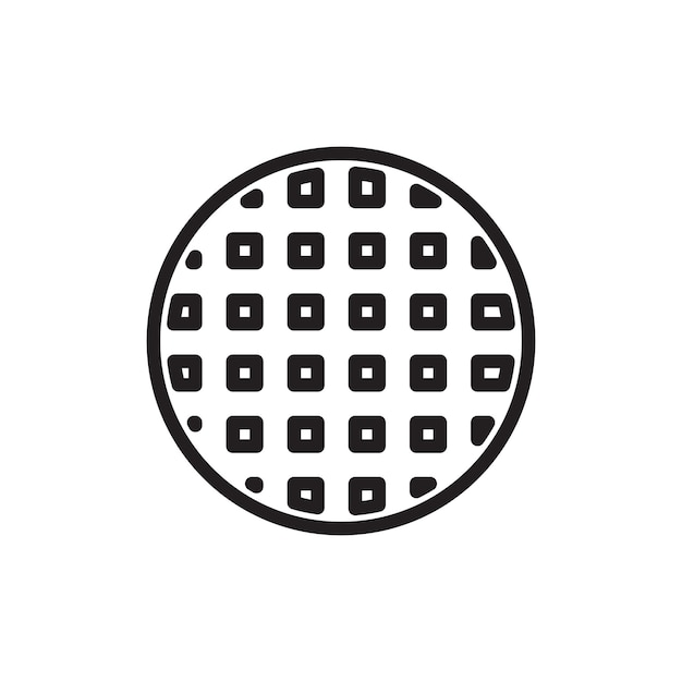 Waffle icon Thin line art collection