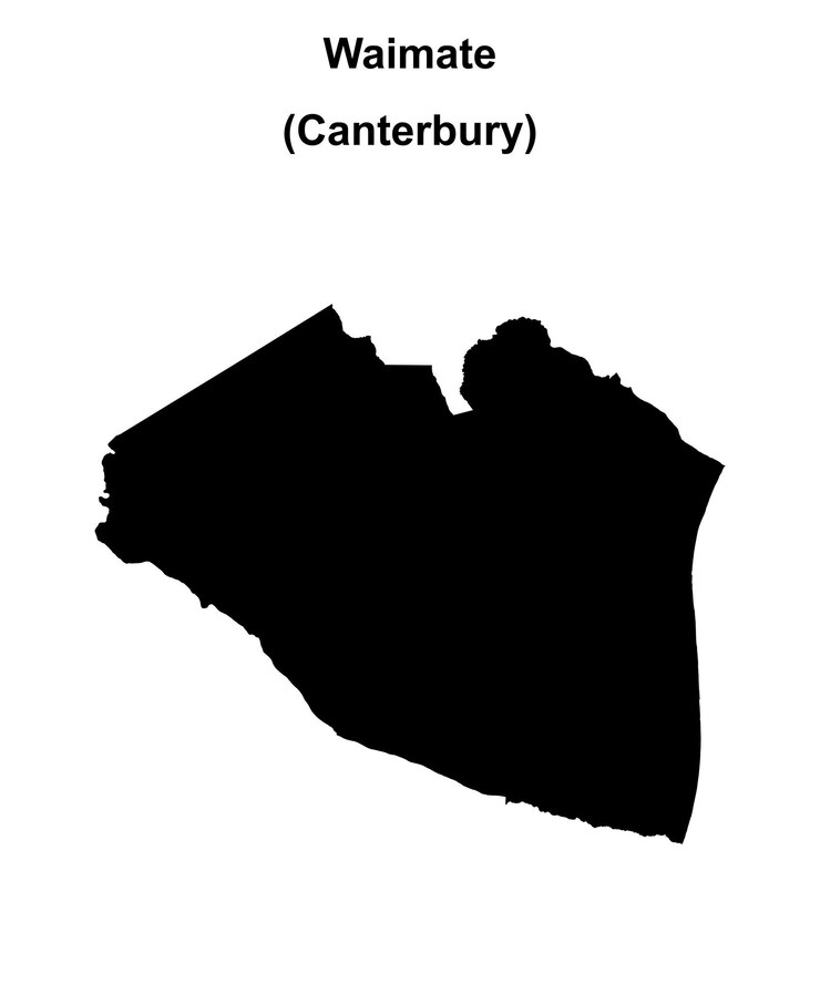 Vektör waimate blank outline map