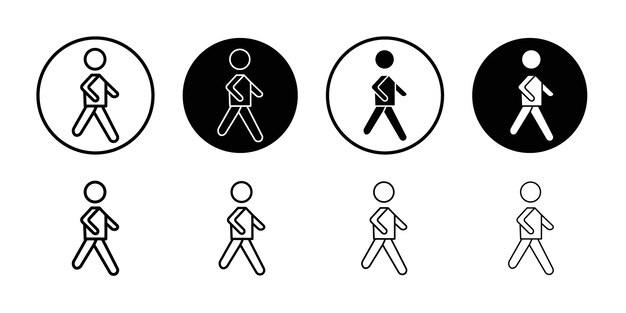 Walking icon flat and simple set design