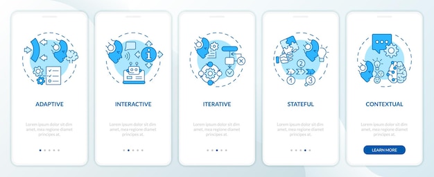 Walkthrough cognitive computing features with blue icons