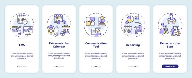 Walkthrough extracurricular management system with icons