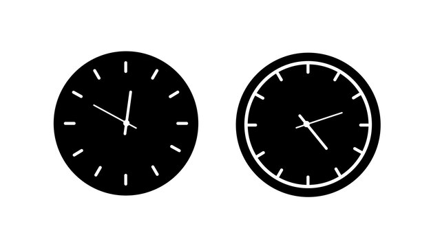 Wall clock Clock face Analog clock Time and Clock icon Vector