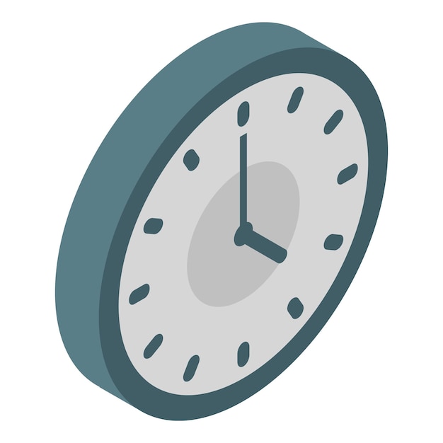 wall clock icon isometric of wall clock vector icon for web design isolated on white background