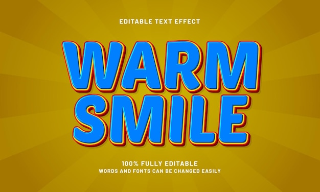 warm smile editable text effects with a kids and happy theme