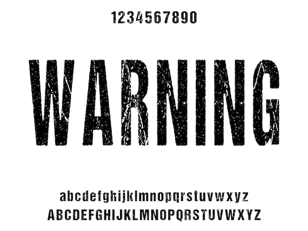 warning condensed display font vector with alternates and ligatures