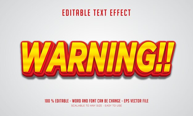 warning edit table text effect