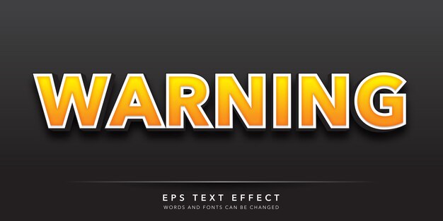 warning editable text effect