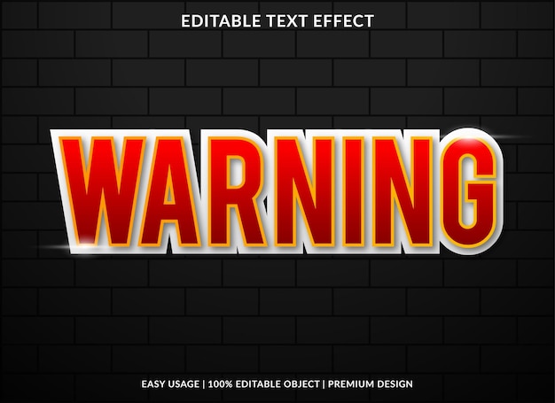 warning text effect with bold style  