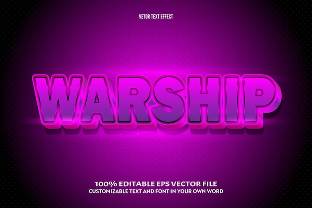 warship editable text effect 3 dimension emboss modern style
