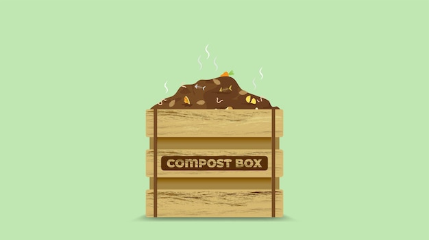 waste recycling process concept for compost organic vector illustration.