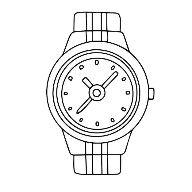 Watch in doodle style isolated on transparent background Hand drawn vector art
