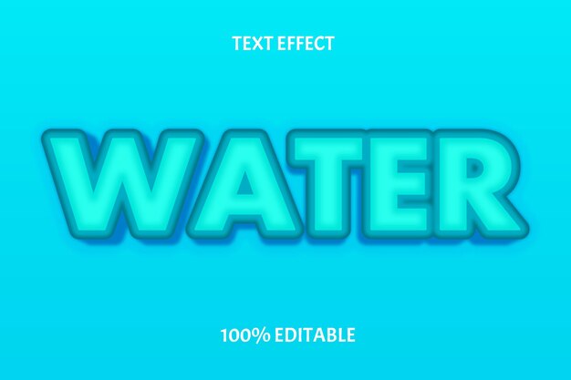 Water color light blue brown editable text effect