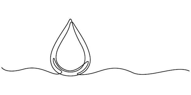 water drop line icon one line drawing background vector illustration water drop continuous line