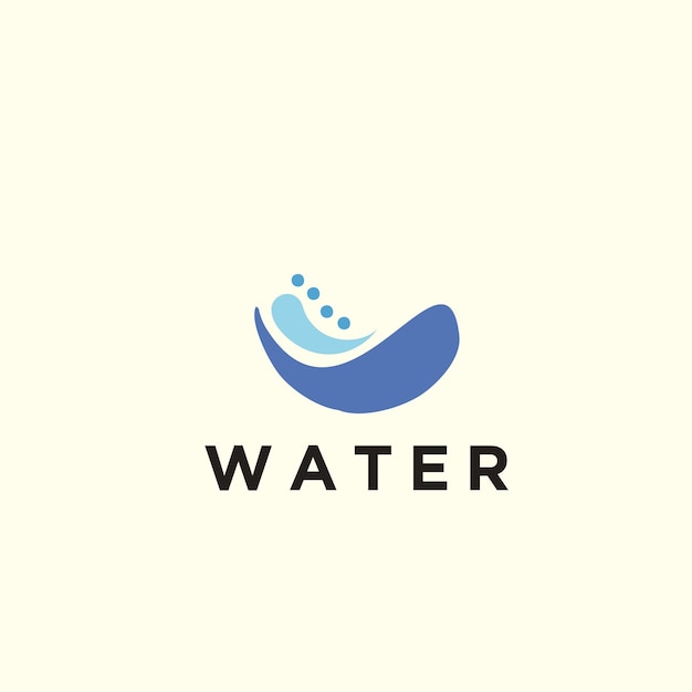 Water wave logo template vector