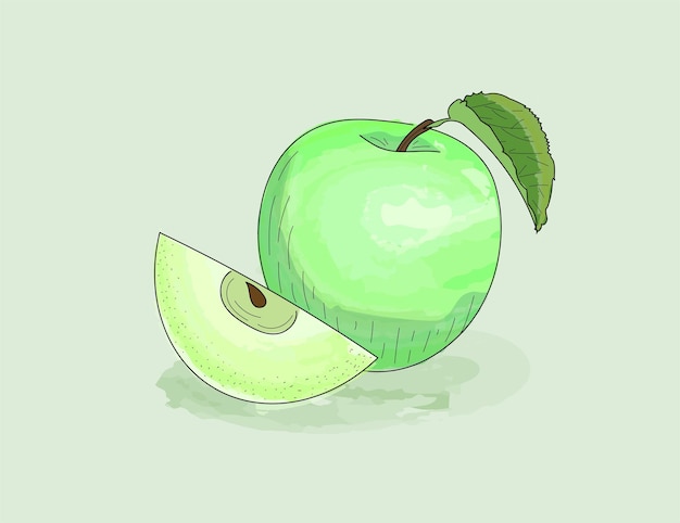 Watercolor apple