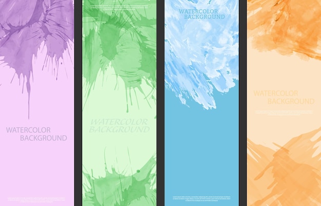 Watercolor background A set of layouts for the design of postcards invitations covers posters flyers posters and creative creative design