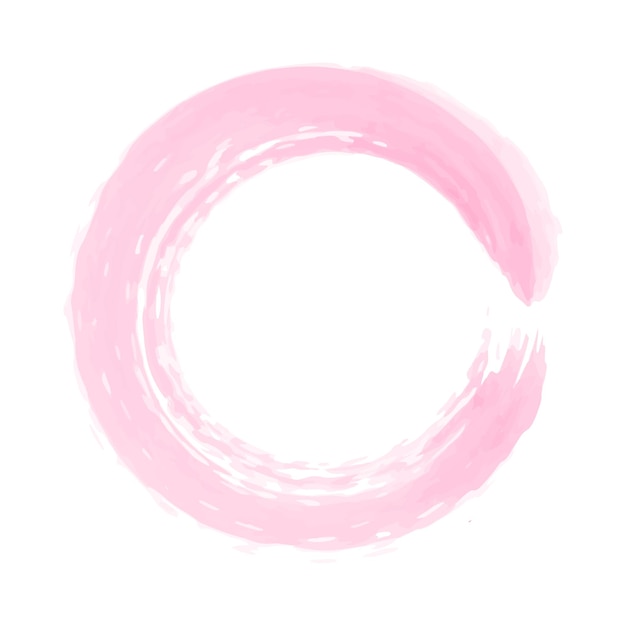 watercolor frame brush vector with circle or circular shape and abstract style