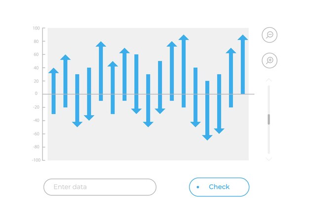 Waterfall chart with arrows UI element template