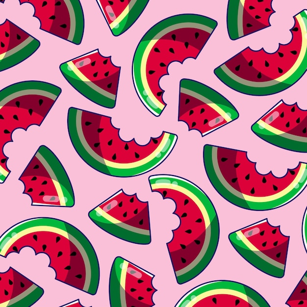 Watermelon fruits digital patterns