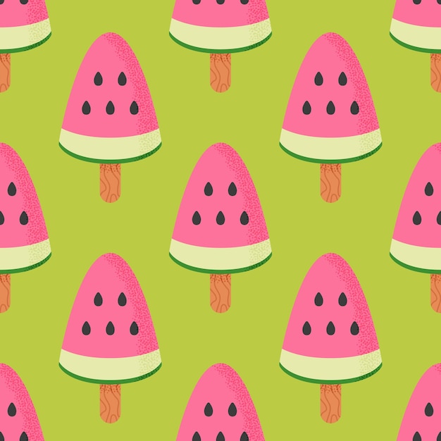 Watermelon Popsicle Seamless Pattern