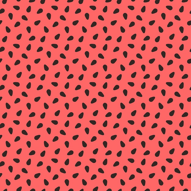 Watermelon texture Seamless pattern with black seeds Fresh fruit Bright summer print