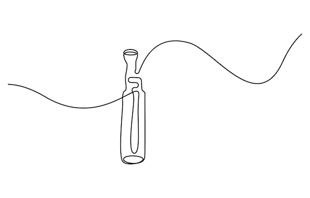 Waterpipe Mouthpiece Single Continuous Line Drawing
