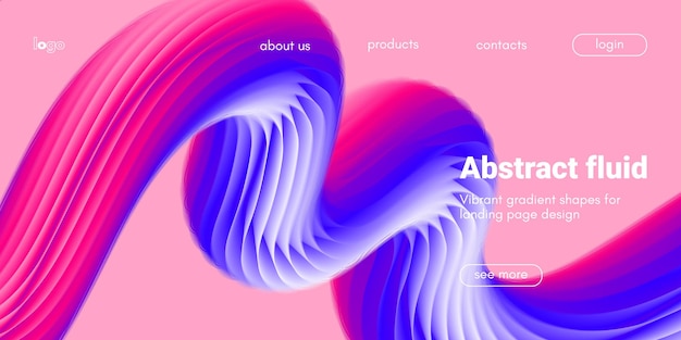 Wave abstract dynamic background with 3d liquid shape