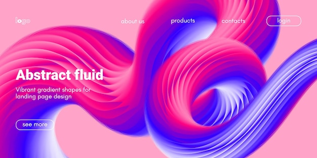 Wave abstract dynamic background with 3d liquid shape