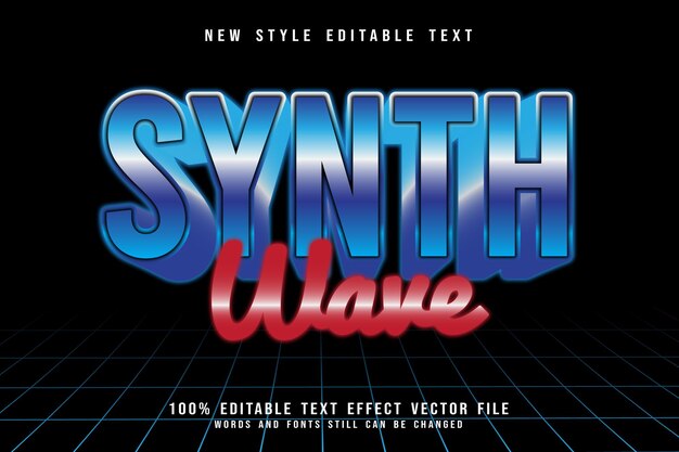 Wave editable text effect emboss retro style
