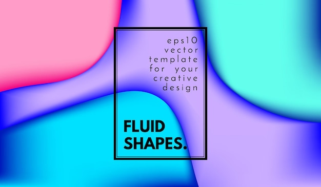 Wave fluid banner with colorful liquid shapes