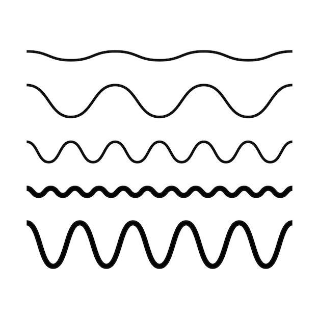 Wave line abstract zigzag curves seamless pattern texture design element illustration for background graphic