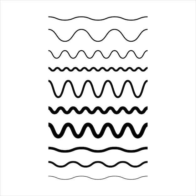 Wave line abstract zigzag curves seamless pattern texture design element illustration for background graphic