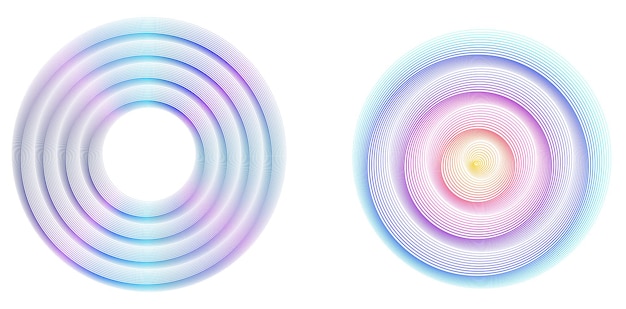 wave many lines circle frame design elements blur04