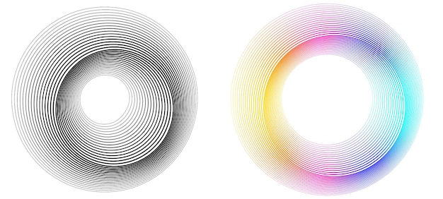 wave many lines circle frame design elements blur09