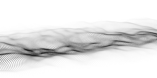 Wave of particles Abstract background with a dynamic wave Big data