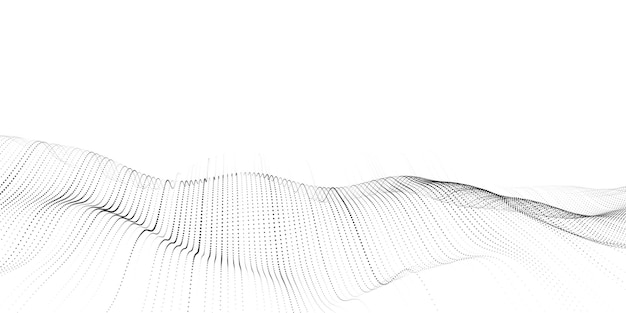 Wave of particles Digital wave background concept Abstract technology background Big data visualization Vector illustration