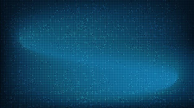 Waving Blue Circuit Microchip Technology on Future Background