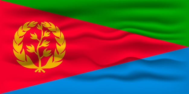 waving flag of the country eritrea vector illustration