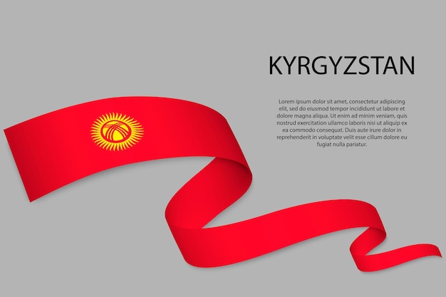 waving ribbon or banner with flag