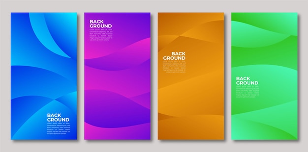 wavy abstract gradient background set design