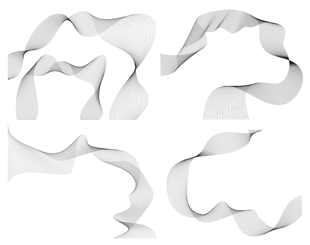 wavy lines form spiral ribbon design element effect 3d78