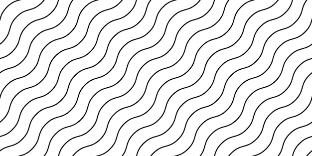 wavy lines seamless pattern undulate stripes repeating background black and white diagonal waves