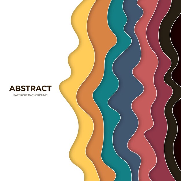 Wavy papercut background vector template