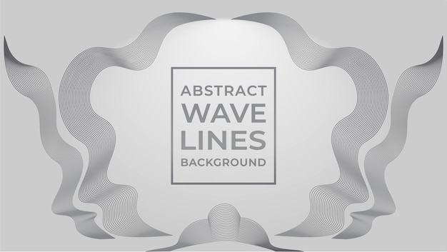 wavy ribbon frame abstract wave line background design with monochrome color
