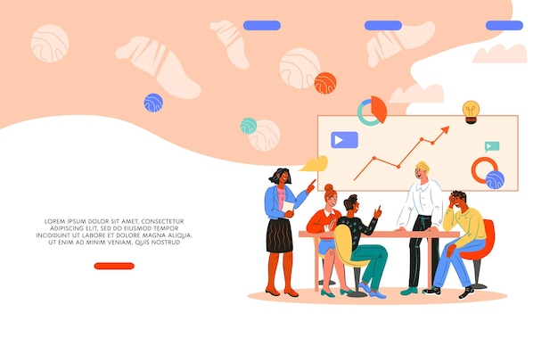 Way to success web banner template with people characters Key to success and business chance