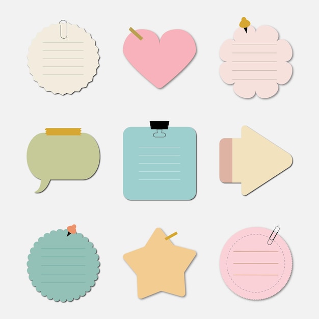 wea collection of colorful note paper sheets with a curled corner ready for your message