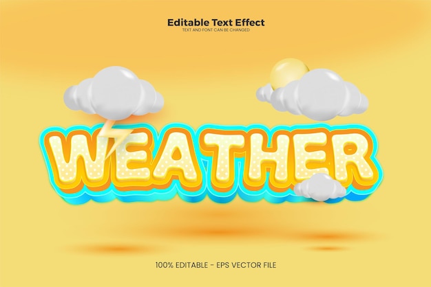 Weather editable text effect in modern trend style